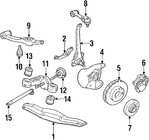 Front Suspension for 1988 Mercedes-Benz 560SEC #0