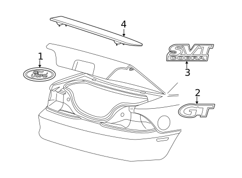 Exterior Trim - Trunk for 2004 Ford Mustang #0