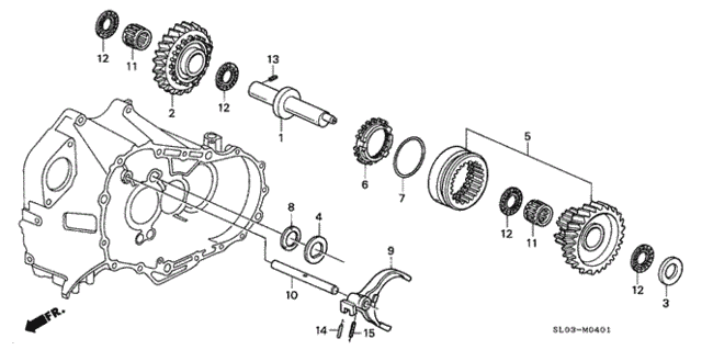 5MT Reverse Gear Shaft for 1992 Acura NSX #0