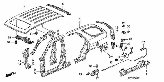 Outer Panel - Roof Panel (Plasma Style Panel) for 2006 Acura MDX #0