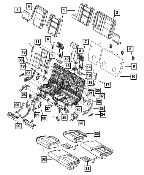Rear Seats - Second Row for 2018 Jeep Grand Cherokee #5