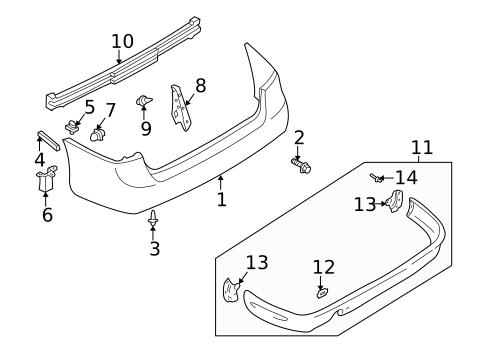 Bumper & Components - Rear for 2000 Mazda MPV #0