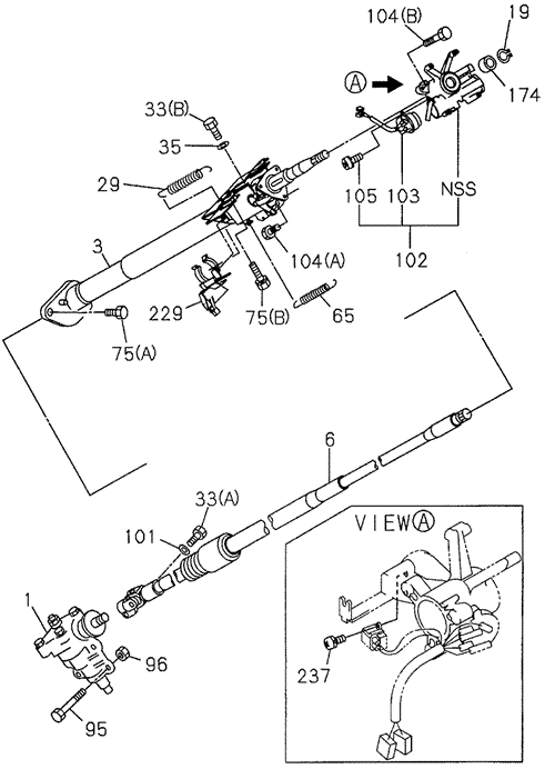 Steering Column for 1996 Acura SLX #0