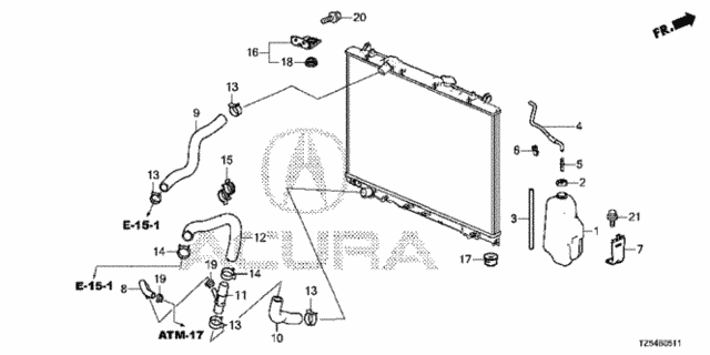 Radiator Hose - Reserve Tank (2) for 2019 Acura MDX #0