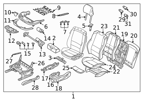 Front Seat Components for 1999 BMW 328i #1