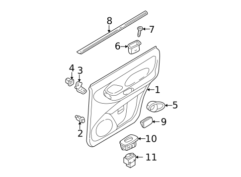 Interior Trim - Rear Door for 2006 Mazda Tribute #0