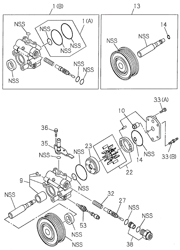 P.S. Oil Pump (FR:9808) for 2002 Honda Passport #0