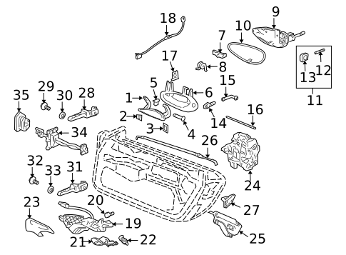 Lock & Hardware for 1999 Porsche 911 #1