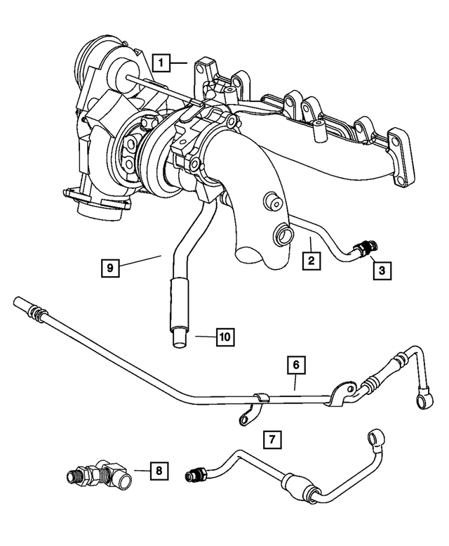 4884234AC - Engine 2.4L Four Cylinder: Exhaust Manifold/turbocharger for Mopar Image