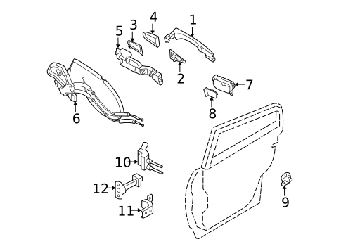 Rear Door for 2009 INFINITI EX35 #1