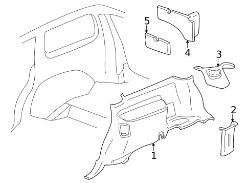 Interior Trim - Quarter Panels for 1999 Dodge Durango #0
