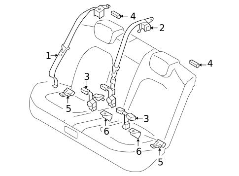 Rear Seat Belts for 2010 Hyundai Azera #0