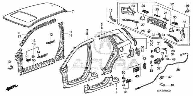 Outer Panel - Roof Panel for 2007 Acura RDX #0