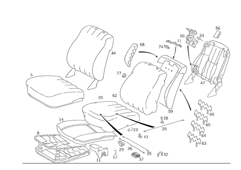 Front Seat and Headrest for 1989 Mercedes-Benz 300E #2