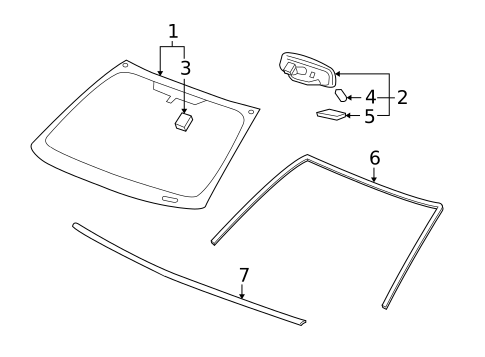 Glass - Windshield for 1991 Pontiac Trans Sport #3