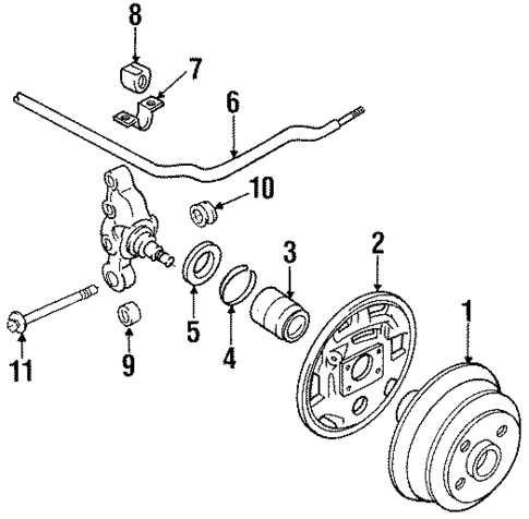 Stabilizer Bar & Components for 1989 Nissan Pulsar NX #1