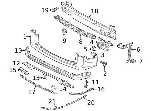 Bumper & Components - Rear for 2023 Volkswagen Atlas #1