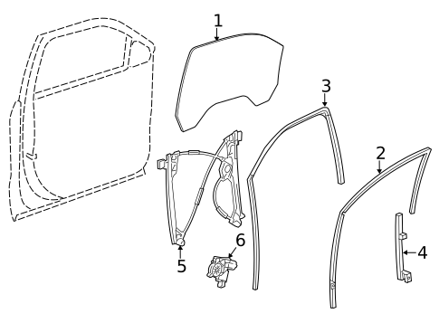 Glass - Front Door for 2018 GMC Yukon XL #0