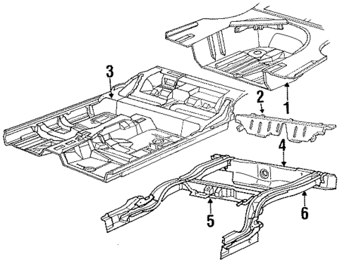 Rear Floor & Rails for 1988 Chrysler LeBaron #2