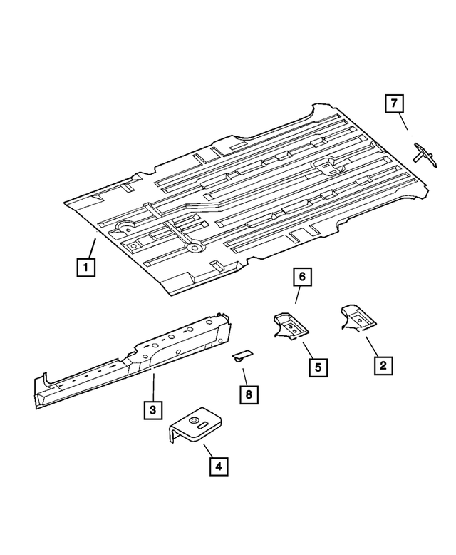5019510AD - Body Sheet Metal Except Doors: Floor Pan Package for Mopar Image