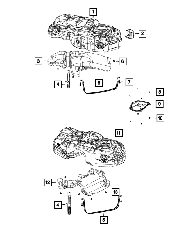 68247924AA - Fuel and Accelerator Pedal: Fuel Tank for Mopar Image