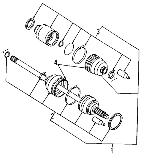 Axle Shafts & Joints for 1993 Subaru Justy #1