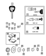 4778147 - Wiper/Lock Cylinder and Keys: Deck Lid Lock Cylinder for Mopar Image