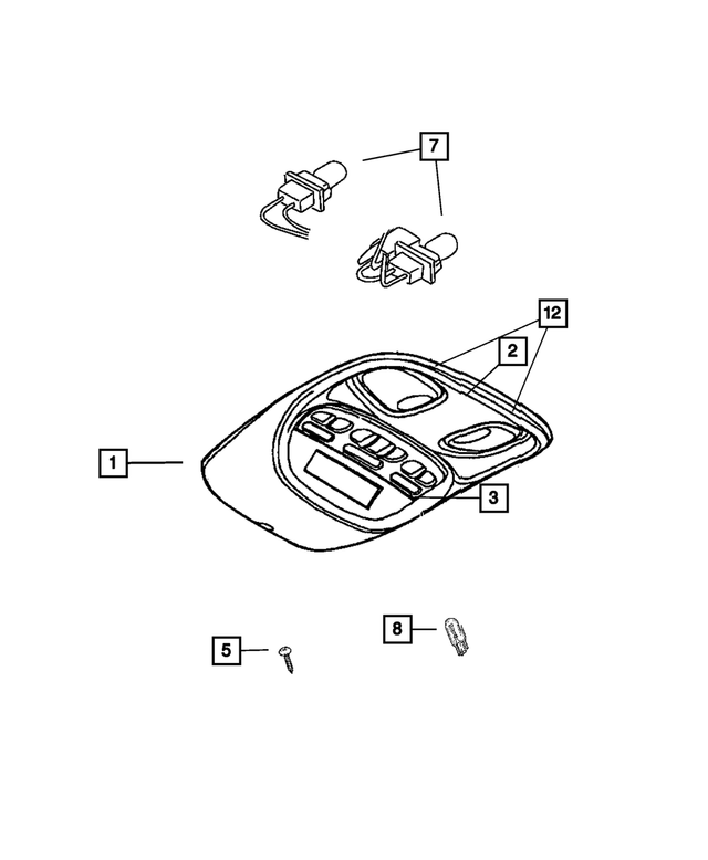 ZT751D1AA - Instrument Panel and Radios and Consoles: Overhead Console Housing for Mopar Image