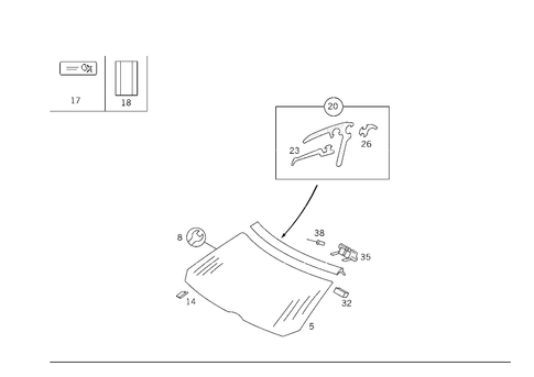Windshield for 1993 Mercedes-Benz 400SEL #0