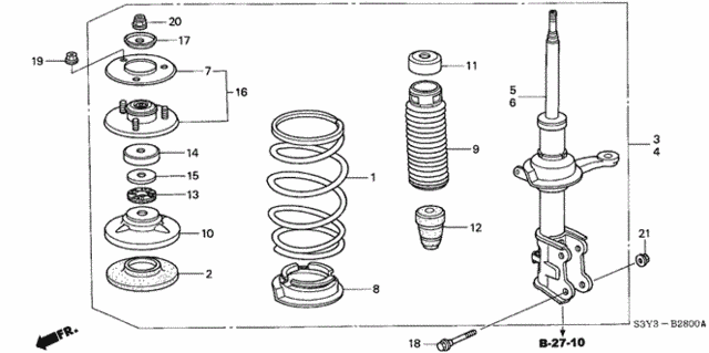 Front Shock Absorber for 2001 Honda Insight #0