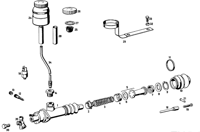29976782 - Brakes Front Wheel Brake: Hose for Mercedes-Benz: 190B, 190DB, 190SL, 220S, 220SE, 600 Image