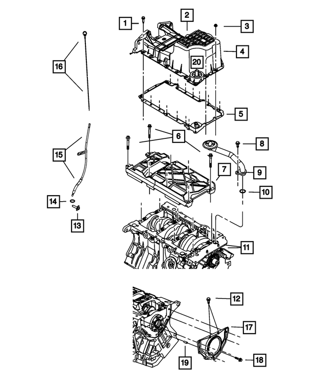 6500070 - 3.5L Gas; Engine: Hex Head Locking Bolt, Mounting for Mopar Image