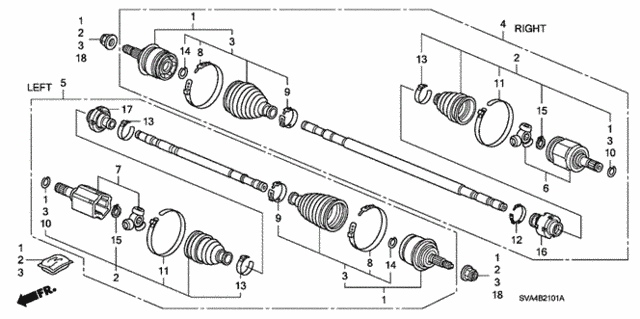 Driveshaft (1.8L) (AT) for 2007 Honda Civic #0