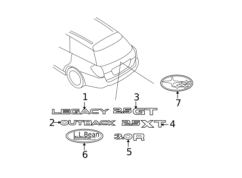 Exterior Trim - Lift Gate for 2006 Subaru Legacy #0