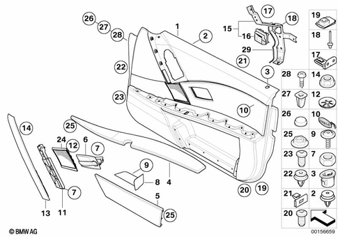 Door Trim Panels / Lateral Trim Panels for 2005 BMW 525i #2