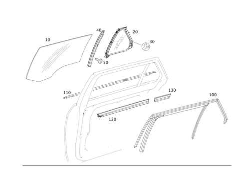 Rear Door Window System for 2012 Mercedes-Benz E350 #0
