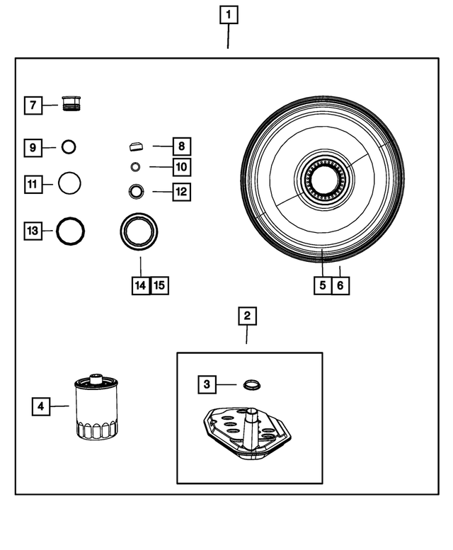 68010041AD - 545RFE; 5-Speed; Automatic Transmission: Transmission Seal Package for Mopar Image