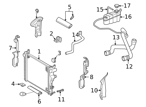 Radiator & Components for 2003 Mercedes-Benz CL 600 #4