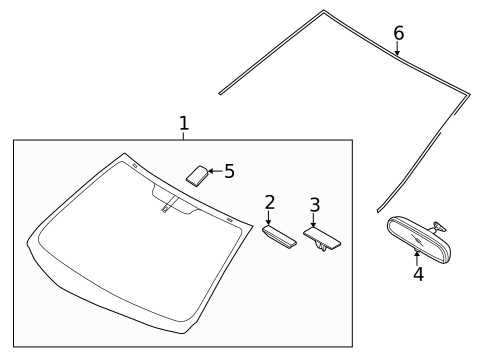 Glass - Windshield for 2013 Hyundai Elantra Coupe #0