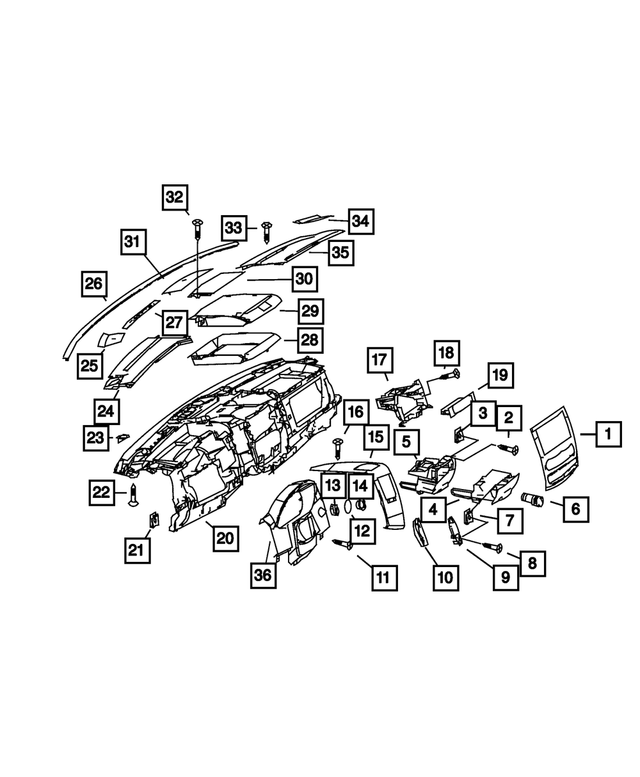 1WU199B2AA - Instrument Panel and Radios and Consoles: Instrument Panel Bezel for Mopar Image