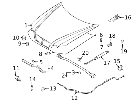 Hood & Components for 2005 Kia Optima #0