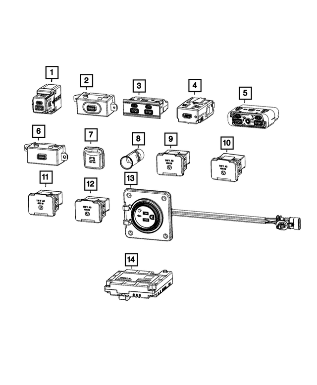 68572629AA - Electrical: Charging Port Usb for Mopar Image