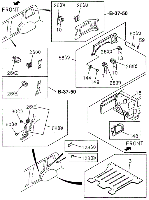 Interior Side Trim (2) for 1996 Acura SLX #0