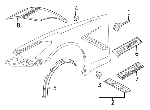 Exterior Trim - Fender for 2014 Chevrolet Corvette #0
