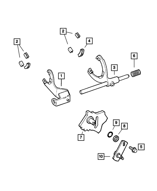 « 4741237 – Transfer Case Model 231 [DHN] : Sélection De Mode De Boîte De Transfert Fourchette pour Mopar Image »
