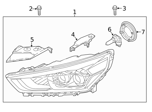 Headlamp Components for 2018 Hyundai Ioniq #1