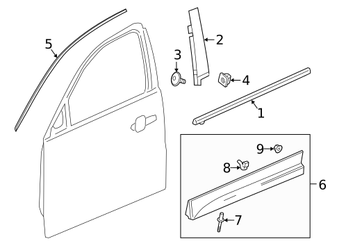 Exterior Trim - Front Door for 2022 Cadillac XT4 #0