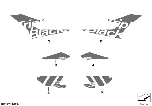 51147109232 - : Decor Radiator Cowl Right - Triple Black for BMW-Motorrad Image