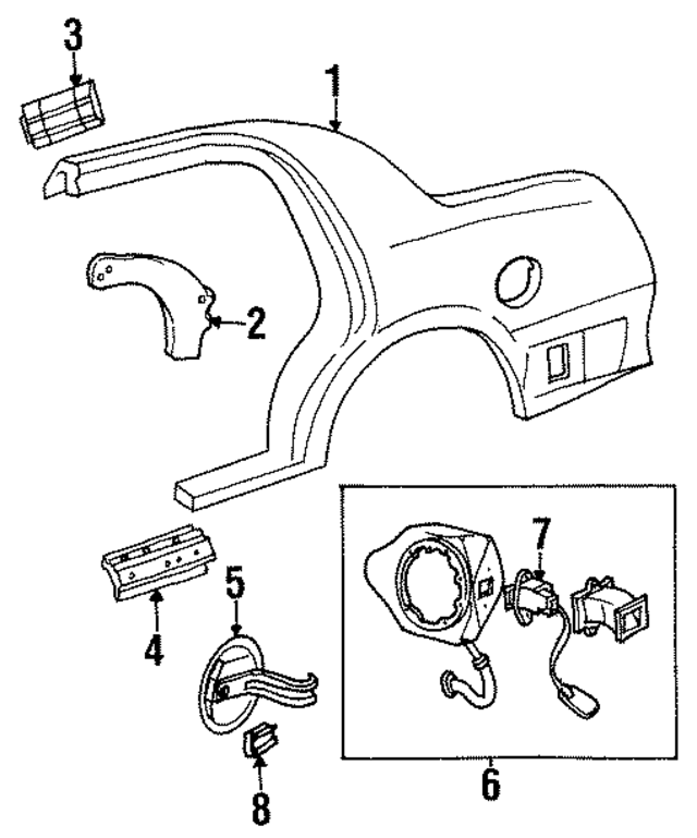 F8VZ54405A26AA - Body: Fuel Filler Door for Ford Image