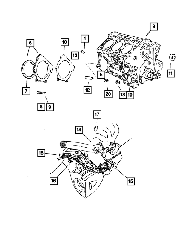 4654389AB - Engine 3.3L Six Cylinder: Crankshaft Rear Oil Seal Retainer for Mopar Image
